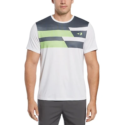Grand Slam Men's Asymmetric Chest Stripe Tennis Shirt