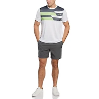 Grand Slam Men's Asymmetric Chest Stripe Tennis Shirt