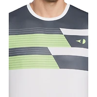 Grand Slam Men's Asymmetric Chest Stripe Tennis Shirt
