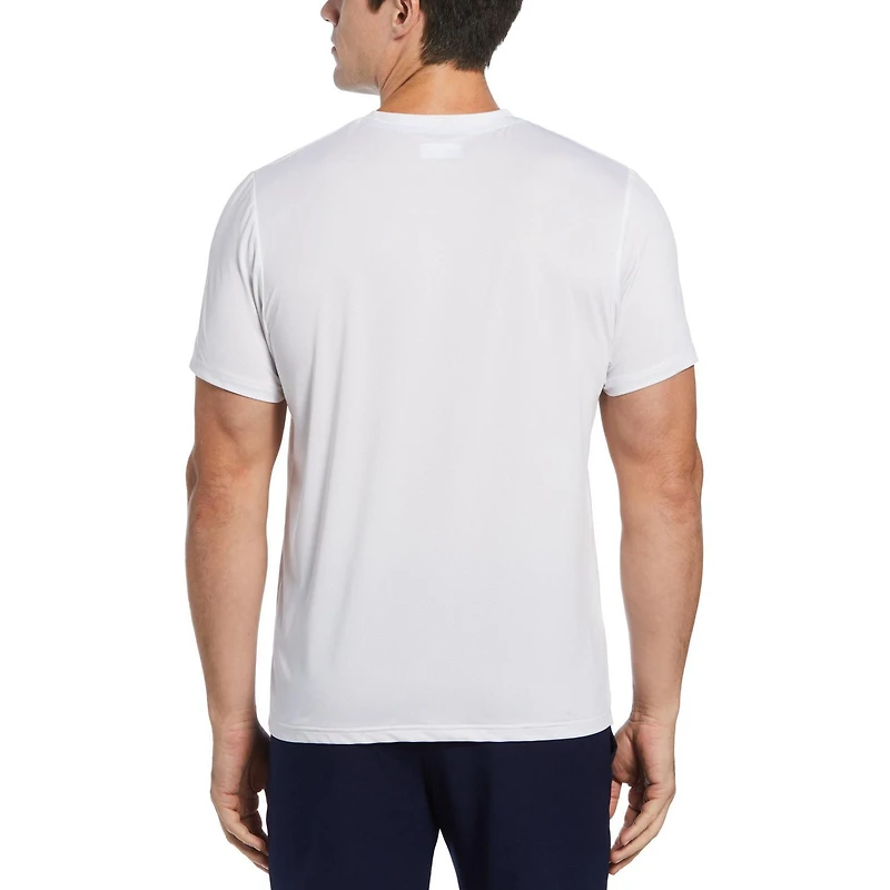 Grand Slam Chemise de tennis à col rond à rayures hexagonales pour hommes