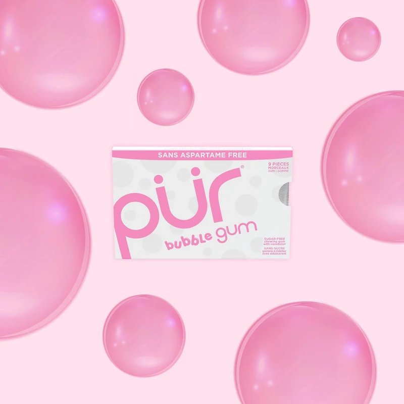 PUR Gum, Aspartame Free, Sugar Free & 100% Xylitol, Bubblegum Chewing Gum