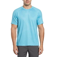 Grand Slam Men's Linear Ergo Print Crew Neck Tennis Shirt