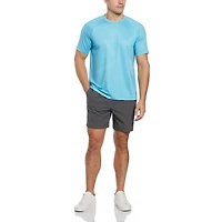 Grand Slam Men's Linear Ergo Print Crew Neck Tennis Shirt