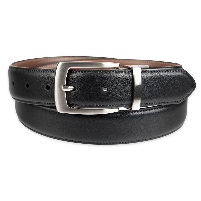 Tailored Flex by Haggar Men's 32 mm Reversible Stretch Belt with Stitch, Sizes S-XL