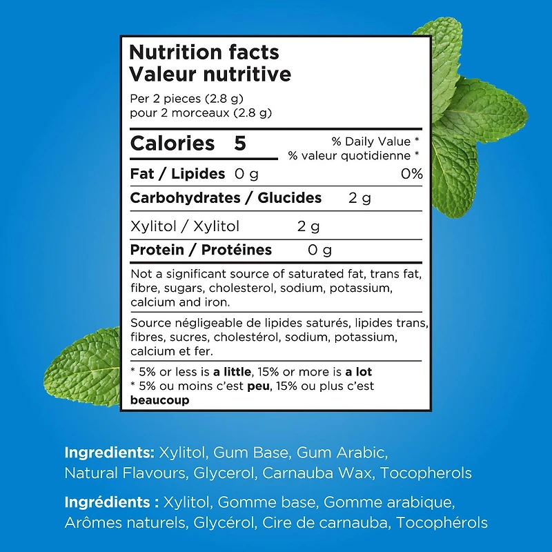 PUR Gum, Aspartame Free, Sugar Free & 100% Xylitol, Peppermint Chewing Gum, 9 Pieces, Pack of 1