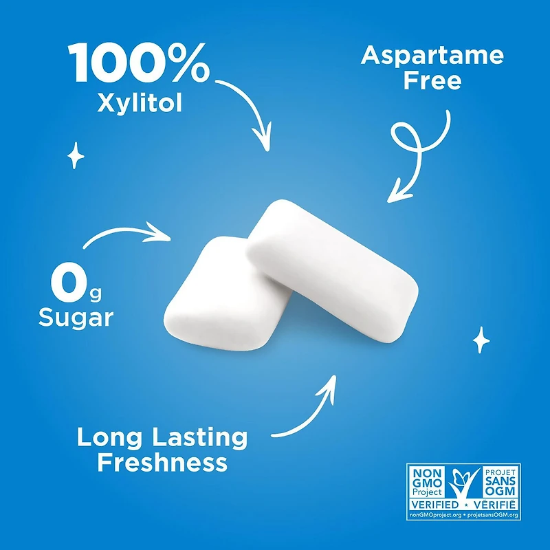 PUR Gum, Aspartame Free, Sugar Free & 100% Xylitol, Peppermint Chewing Gum, 9 Pieces, Pack of 1