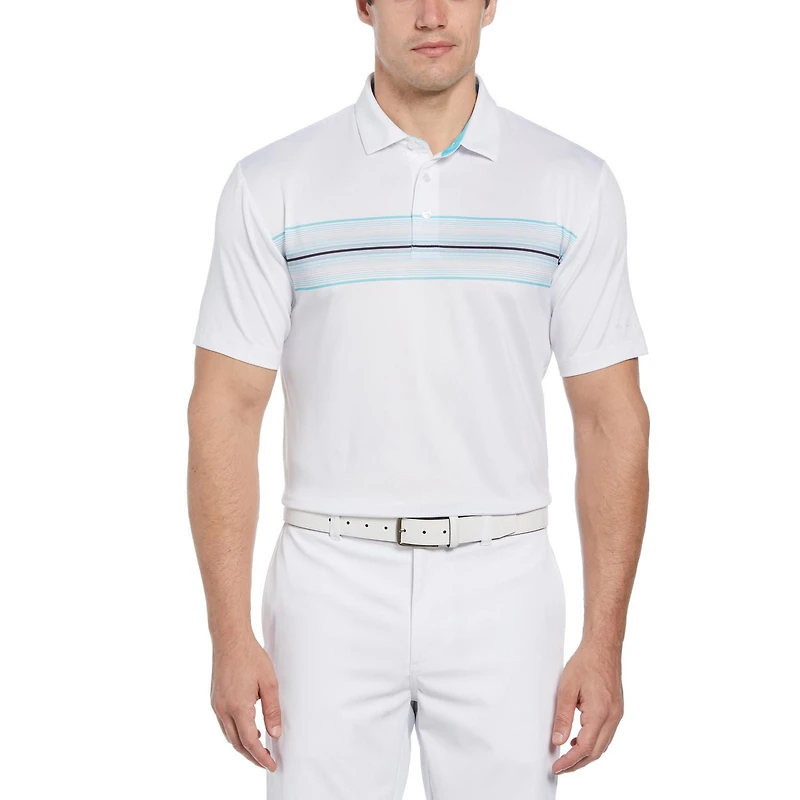 Ben Hogan Polo de golf multicolore à imprimé sur la poitrine pour hommes