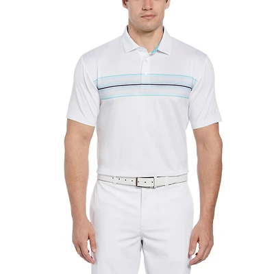 Ben Hogan Polo de golf multicolore à imprimé sur la poitrine pour hommes