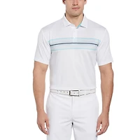 Ben Hogan Polo de golf multicolore à imprimé sur la poitrine pour hommes