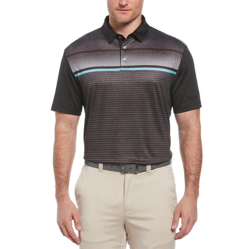 Ben Hogan Polo de golf à rayures dégradées sur la poitrine pour hommes