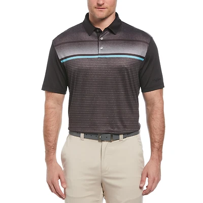 Ben Hogan Polo de golf à rayures dégradées sur la poitrine pour hommes