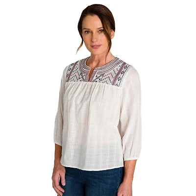 IVY Women's Embroidered V-neck Top
