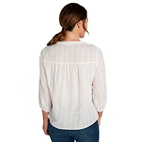 IVY Women's Embroidered V-neck Top