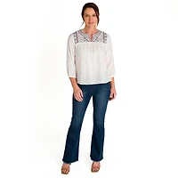 IVY Women's Embroidered V-neck Top