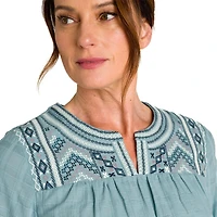IVY Women's Embroidered V-neck Top