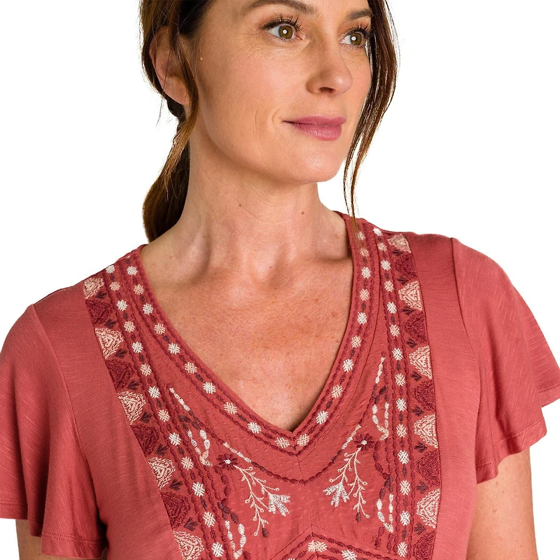 IVY Chemisiere En Maille Brodee A Tissee