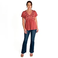 IVY Women's V-Neck Blouse with front detailing