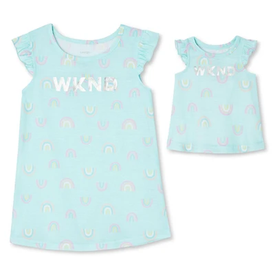 George Toddler Girls' Dolly and Me Nightgown 2-Piece Set