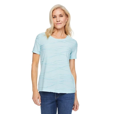T-shirt à motif ondulé Iyla pour femmes Tailles P-TTG