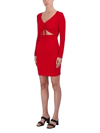 BCBG RIB CUTOUT DRESS