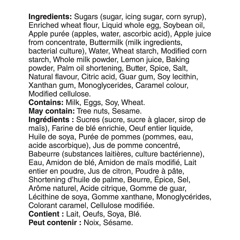 Quatre-quarts aromatisé et glacé Pomme et caramel Mon marché fraîcheur 8 tranches, total de 400 g