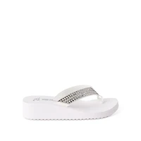 Time and Tru Women's Rhinestone Wedge Sandals