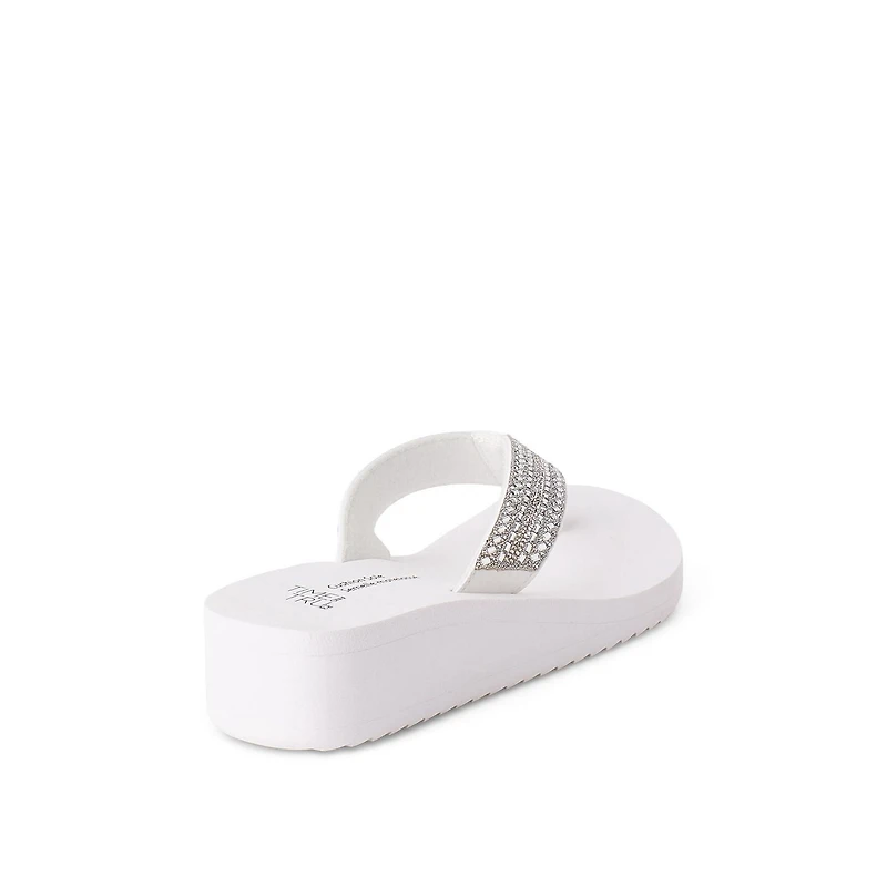 Time and Tru Women's Rhinestone Wedge Sandals