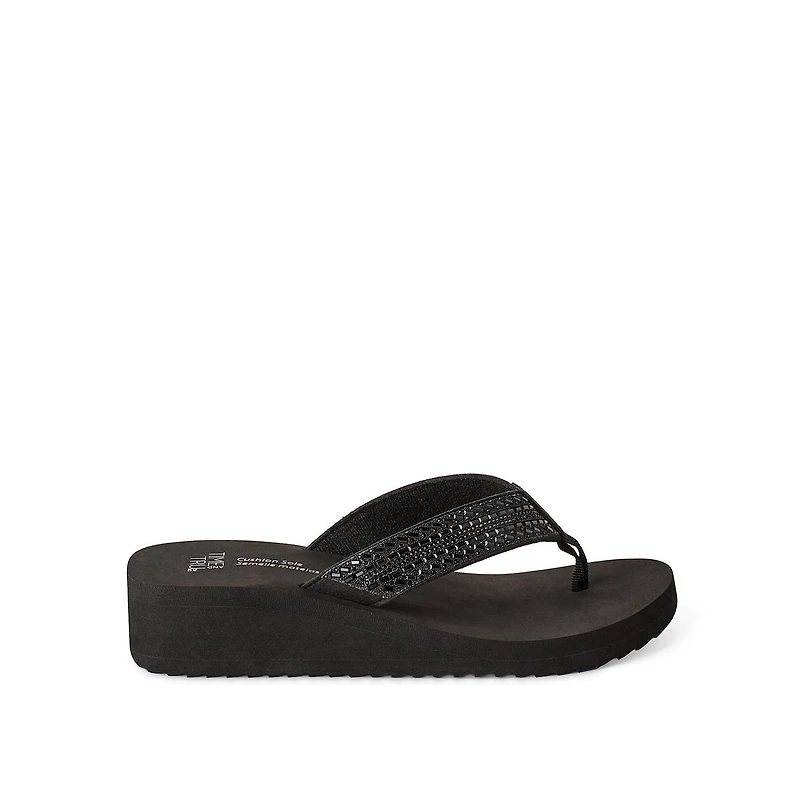 Sandales compensées ornées de strass Time and Tru pour femmes