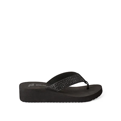 Time and Tru Women's Rhinestone Wedge Sandals