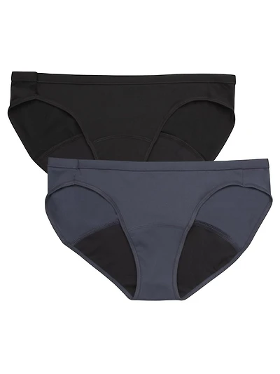 Paquet de 2 bikinis Hanes Frais et sec avec protection légère contre les fuites