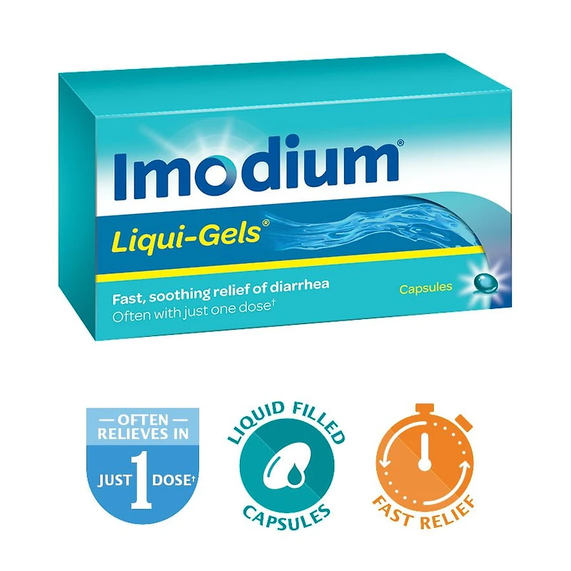 Imodium Diarrhea Relief, Liqui-Gels, 12 Count