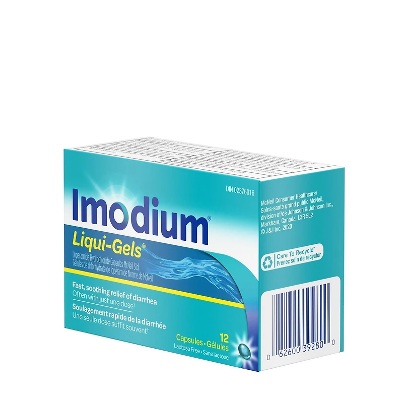 Imodium Diarrhea Relief, Liqui-Gels, 12 Count