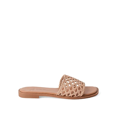 Sandales plates tissées Time and Tru pour femmes