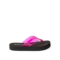 No Boundaries Women's Platform Jelly Flip Flops