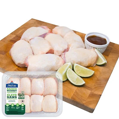 Hauts de cuisse de poulet avec os Élevé sans antibiotiques Prime 6-8 Cuisses