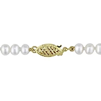 Collier Miabella 4-8mm en forme de rangée graduée avec perles de culture d’eau douce blanches en or jaune 14ct, 18po