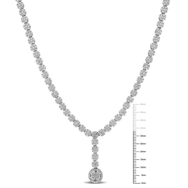Miabella 9-5/8 Carat T.G.W. Cubic Zirconia Sterling Silver Lariat Necklace