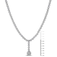 Miabella 9-5/8 Carat T.G.W. Cubic Zirconia Sterling Silver Lariat Necklace