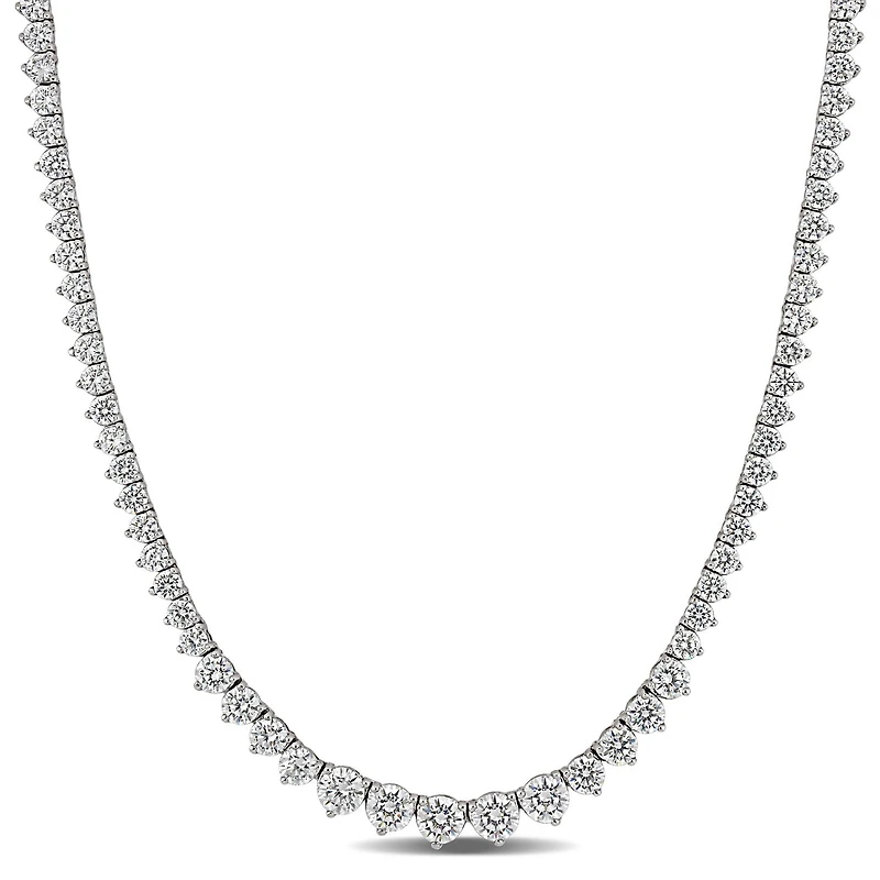 Collier Tennis gradué Miabella avec 27 CT PBT de zircone cubique en argent sterling,18po