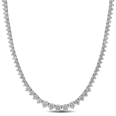 Collier Tennis gradué Miabella avec 27 CT PBT de zircone cubique en argent sterling,18po