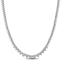 Collier Tennis gradué Miabella avec 27 CT PBT de zircone cubique en argent sterling,18po