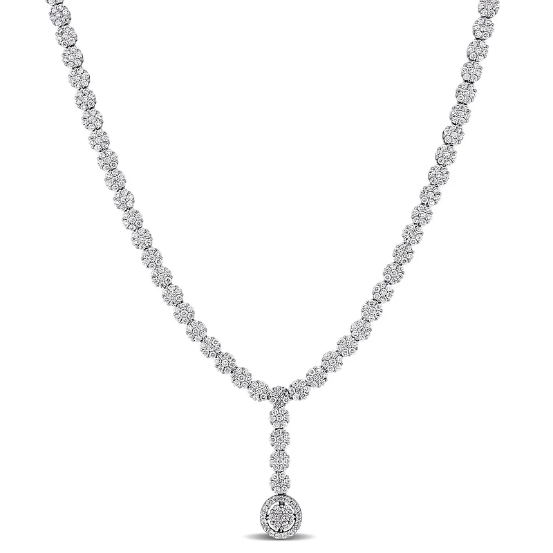 Miabella 9-5/8 Carat T.G.W. Cubic Zirconia Sterling Silver Lariat Necklace