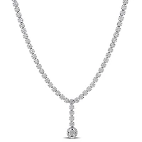 Miabella 9-5/8 Carat T.G.W. Cubic Zirconia Sterling Silver Lariat Necklace