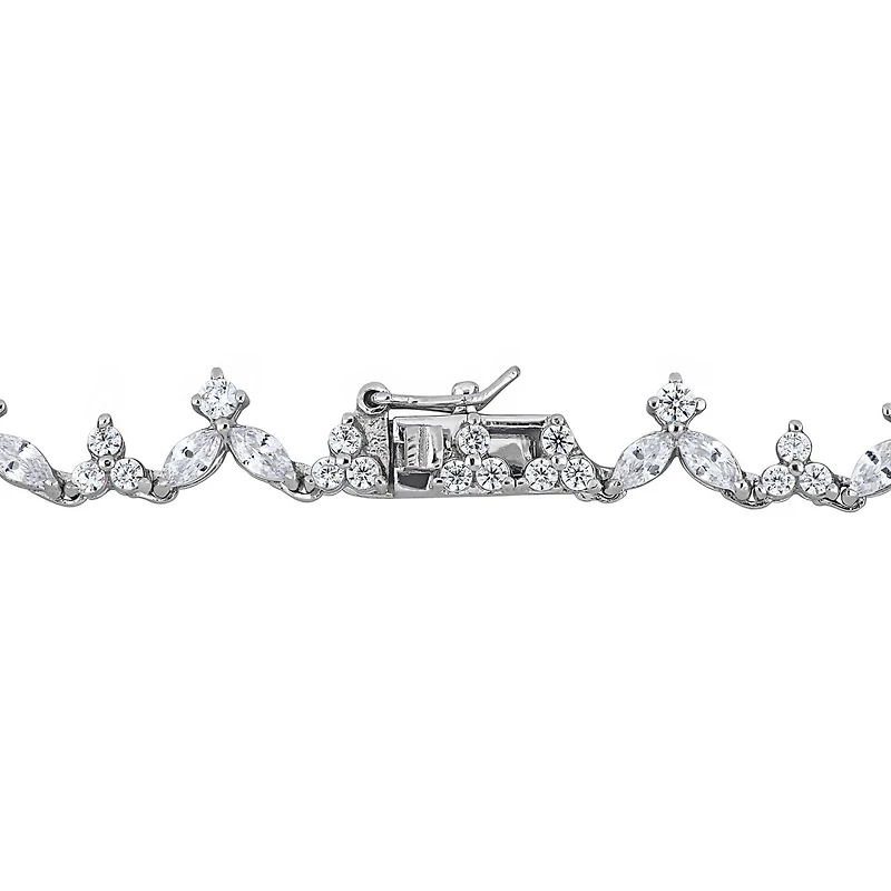 Collier Miabella en forme de coeur avec 47 CT PBT de zircone cubique rouge en argent sterling