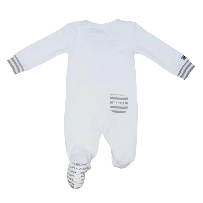 Juddlies Collection Essentials Bebe Biologique Dormeur Double Fermeture Eclaire Blanc/Gris