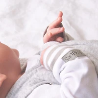 Juddlies Collection Essentials Bebe Biologique Dormeur Double Fermeture Eclaire Blanc/Gris