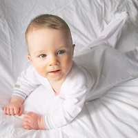 Juddlies Collection Essentials Bebe Biologique Dormeur Double Fermeture Eclaire Blanc/Gris