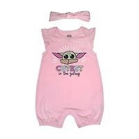 Mandalorian's The Child, Filles , 2 pièces Barbotteuse et bandeau  en Jersey