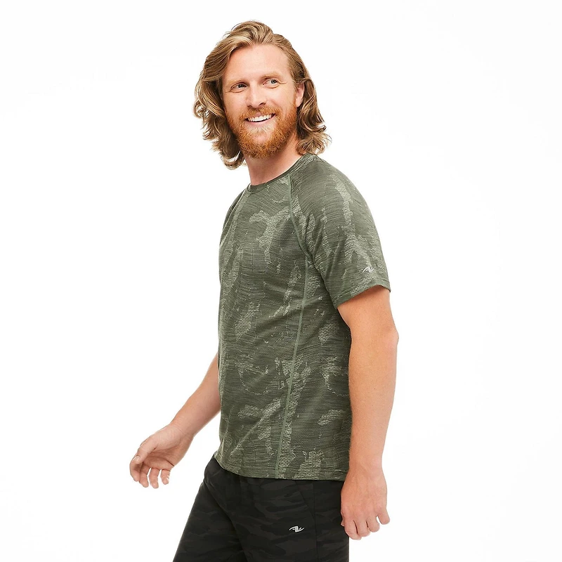 T-shirt jacquard camouflage Athletic Works pour hommes
