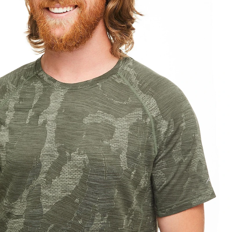 T-shirt jacquard camouflage Athletic Works pour hommes
